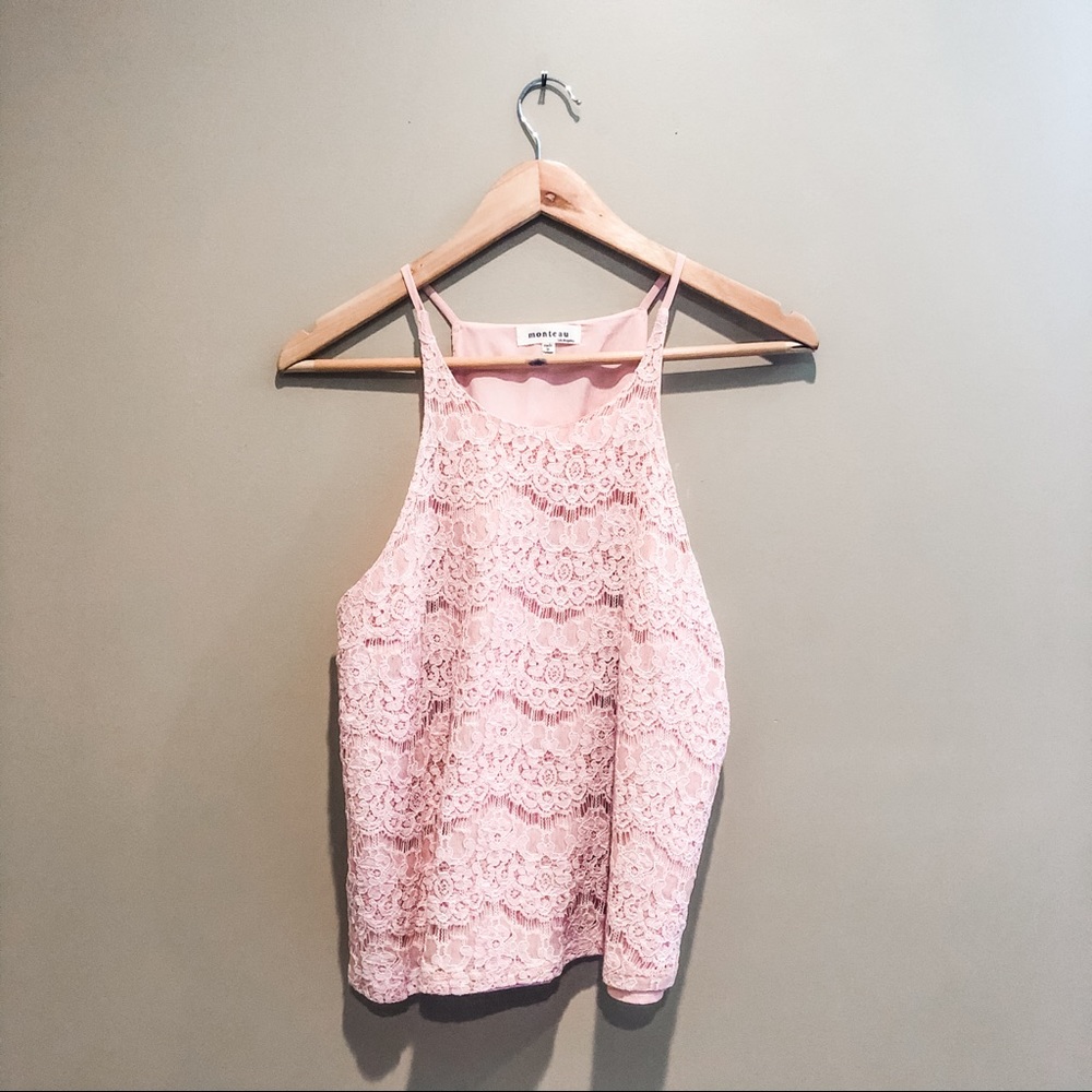 Pink lace top